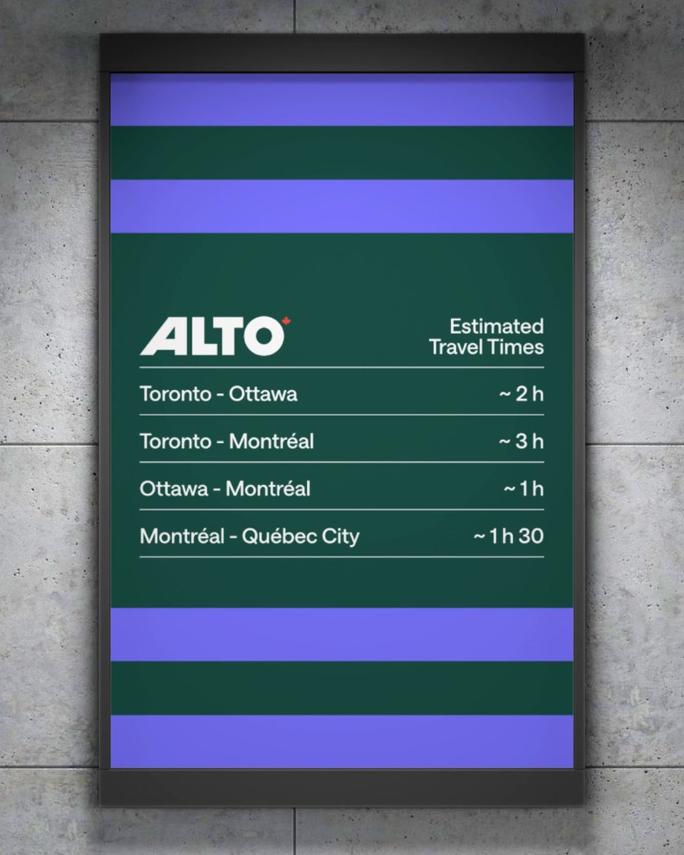 altotrain's tweet photo. With trains travelling at 300 km/h or more, we'll reduce travel times by about half and reshape transportation across a corridor that includes more than 40% of the country's population. 

For more details: https://t.co/7pNyXMEhWW https://t.co/xdBulmV65y