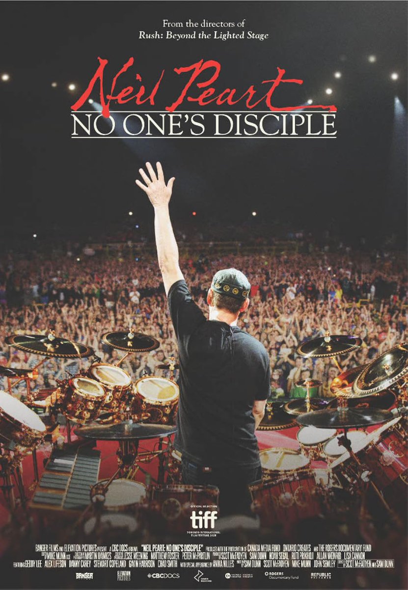 rushisaband's tweet photo. The Neil Peart doc "No One's Disciple" will get its TV premiere on the CBC this evening, and the doc is already available for streaming via the CBC Gem app and https://t.co/nkjB9Sd0dL for free in Canada https://t.co/nwSrT4fSHN https://t.co/OFe3Lq2hG4