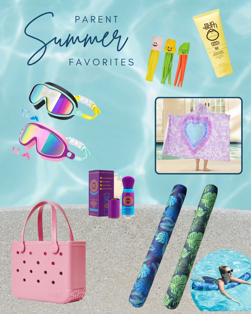 mariprexioza's tweet photo. Finally found goggles my kids love and that actually hold up. Parents of littles know the pool-day struggle. Sharing our pool bag staples, plus Pottery Barn Kids hooded towels are on sale now. https://t.co/fo19nw5aR7