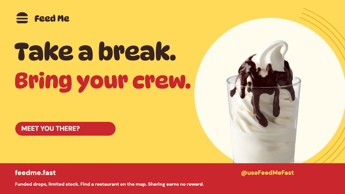 useFeedMeFast's tweet photo. Picking up your order, share on X and win a free sundae ! https://t.co/3YJTowVp0o