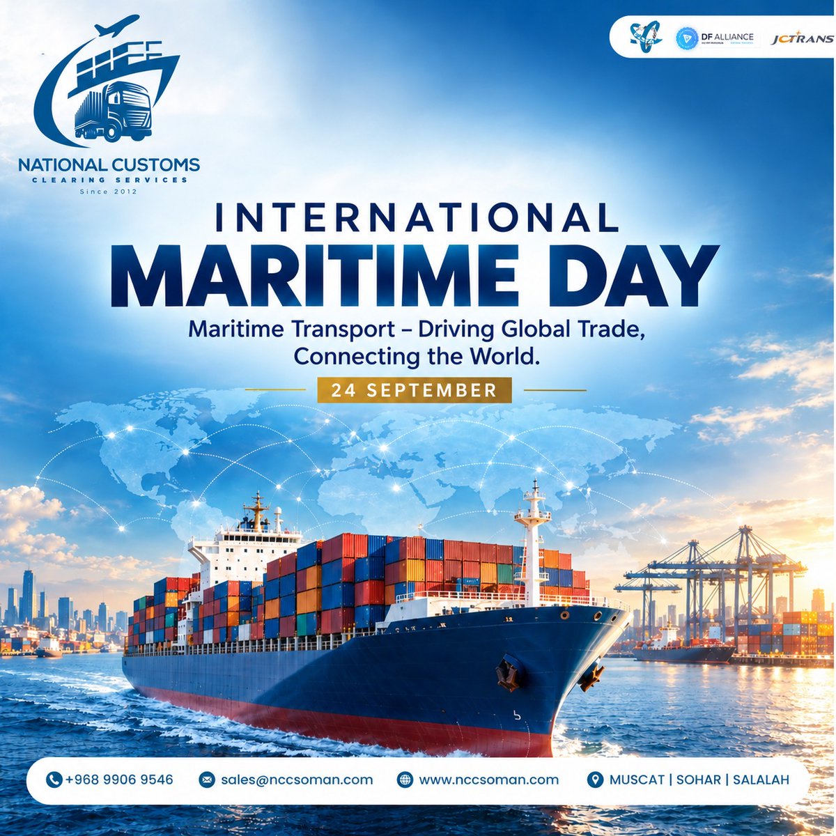 nccsoman's tweet photo. 🌊🚢 𝐈𝐍𝐓𝐄𝐑𝐍𝐀𝐓𝐈𝐎𝐍𝐀𝐋 𝐌𝐀𝐑𝐈𝐓𝐈𝐌𝐄 𝐃𝐀𝐘 𝟐𝟎𝟐𝟔 ⚓🌍

𝐂𝐨𝐧𝐧𝐞𝐜𝐭𝐢𝐧𝐠 𝐎𝐜𝐞𝐚𝐧𝐬. 𝐂𝐨𝐧𝐧𝐞𝐜𝐭𝐢𝐧𝐠 𝐓𝐫𝐚𝐝𝐞. 𝐂𝐨𝐧𝐧𝐞𝐜𝐭𝐢𝐧𝐠 𝐭𝐡𝐞 𝐖𝐨𝐫𝐥𝐝.

#InternationalMaritimeDay #MaritimeDay2026 #MaritimeTransport #GlobalTrade #NCCS #NationalCustoms https://t.co/51UrGlLMHe