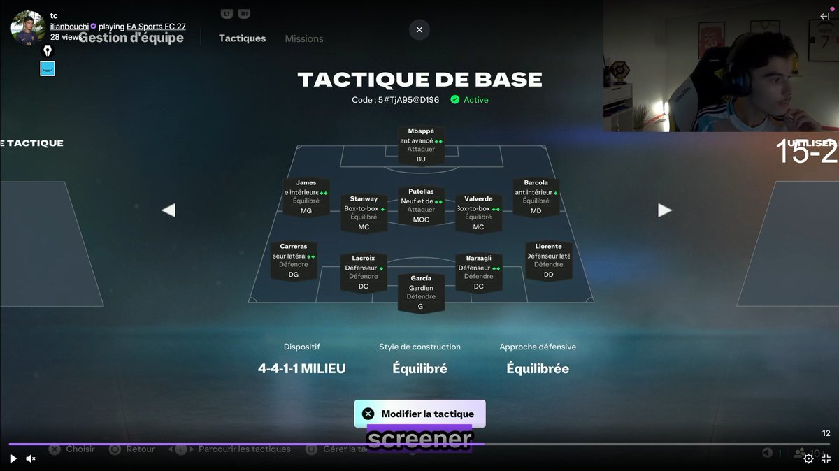 Coach_Venny's tweet photo. The most used tactics used by pros in FC 27 so far…

A few days of FC pro ladder has passed and these are the most commonly used by the top pros.

4411,442,4213, Narrow, 433(2), It seems this year there’s a lot variation.

Here's a few Pro tactics shared below:
@MarcMarleyyy 442: 85WGFA8CGYw9
@LucasLekhal 4411: 8JWmCG8EG6o9
@ilianbouchi_ 4411: 5#TjA95@D1$6
@TomStokesFC 4312: io6sTGzose?C