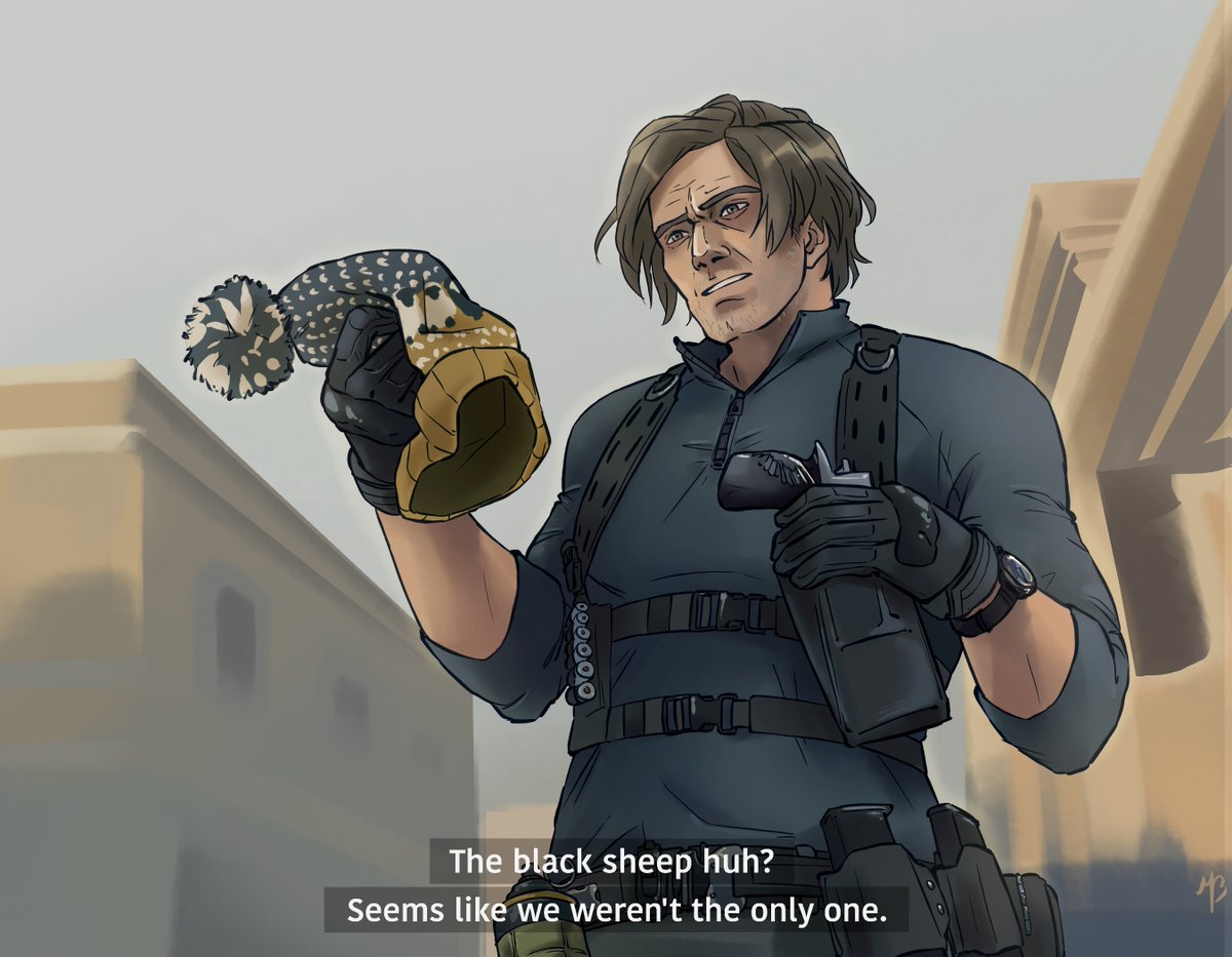 MoriSWebcomic's tweet photo. After seeing the movie, what if Leon meets Bryan but... quite later. (what do you mean the beanie would have been destroyed?)
#RE9 #ResidentEvilㅤ https://t.co/BiKv4VHZtr