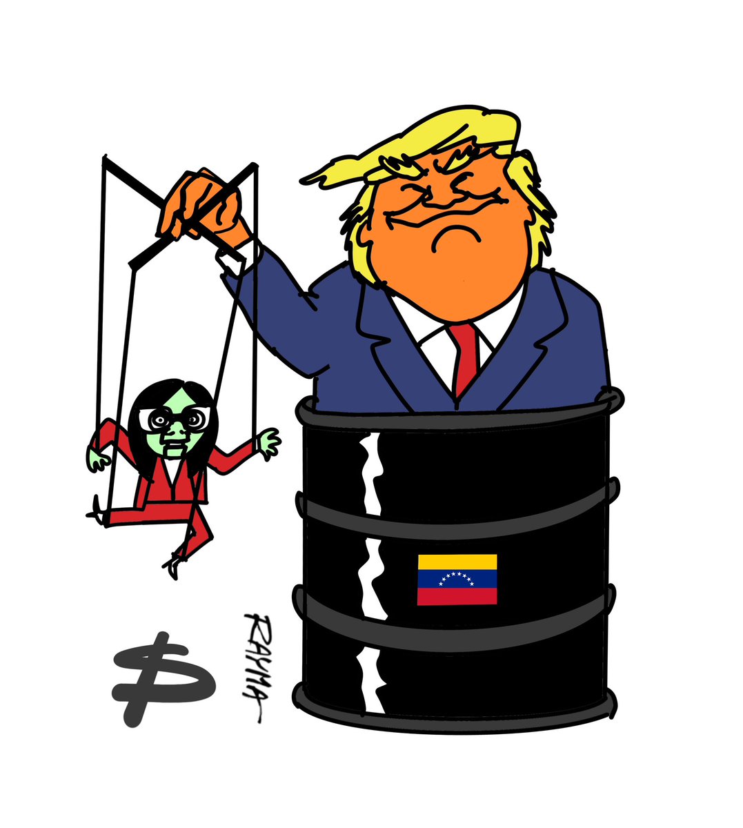 raymacaricatura's tweet photo. La Foto de la Verguenza, 
porque aun sigo creyendo que los valores de la Venezuela de Bolivar y Miranda   y de los Estados Unidos de Washington y Lincoln no estan ligados a los intereses de las mafias actuales. Un dia triste para los valores Democraticos y Libertarios del continente americano. #raymatoday