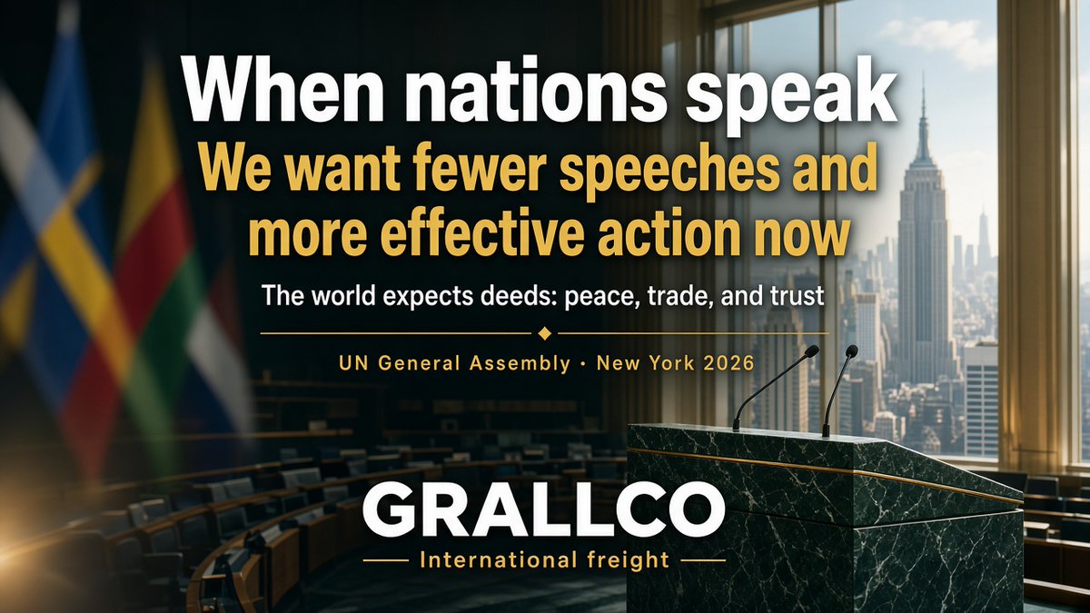 Grallcogroup's tweet photo. As world leaders gather at the United Nations in New York, people across the globe expect less rhetoric and fewer promises, and more effective action. A world without discrimination, without barriers to trade, and without wars is not a dream, but a responsibility. https://t.co/ph7Tiao21N