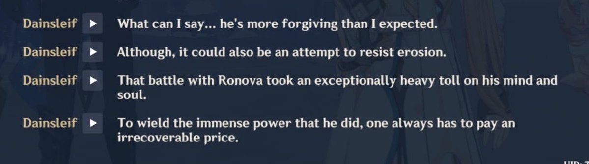 akechimouche's tweet photo. 7.1 archon quest spoiler
-
-
-
-
- 
with the mention of resistance to erosion regarding pierro using the delusion i rlly wonder if this was connected to possibly testing scaras resistance to erosion through his prolonged trips to the abyss 🤔 https://t.co/AgMUgHMc6R