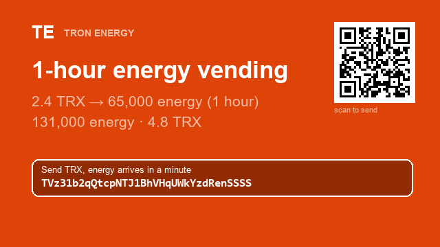 danyellhenxpn's tweet photo. Energy rental with a single wallet address.

Address : TVz31b2qQtcpNTJ1BhVHqUWkYzdRenSSSS

2.4 TRX → 65,000 energy (1 hour)

#EnergyRental #Binance #USDT https://t.co/UKHd4uzVvO