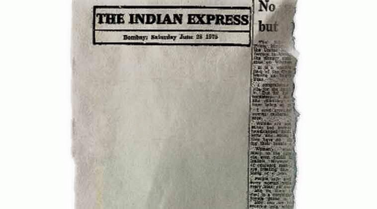 IndiaHistorypic's tweet photo. June 1975 :: Blank Editorial Page of The Indian Express Newspaper In Protest Against Emergency https://t.co/YbS2qiW6ss