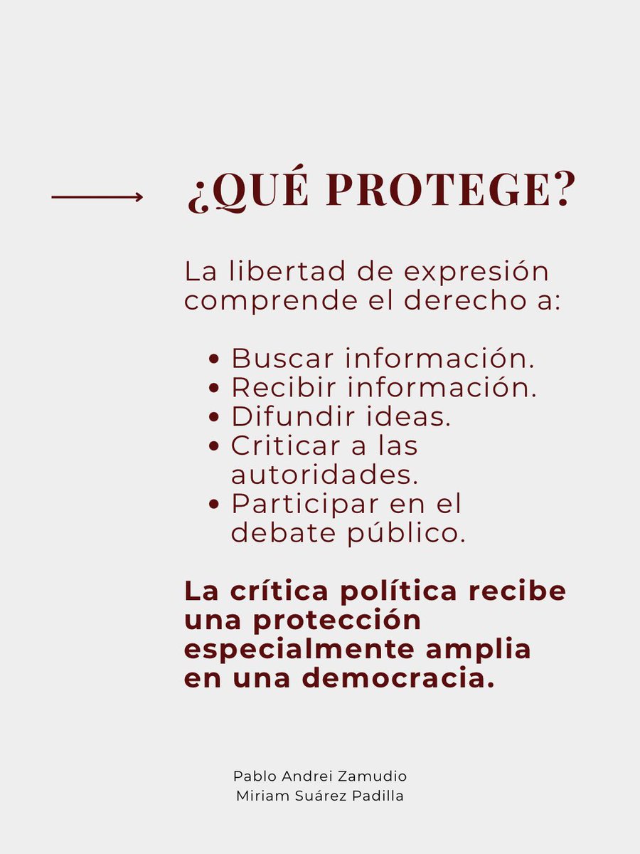 pabloandreiPAZ's tweet photo. Defender la libertad de expresión también es defender el derecho de quienes piensan distinto. 🗣️⚖️

Una democracia necesita voces que cuestionen, libertad para criticar y responsabilidad para informar.

Desliza y conoce sus alcances y límites. 👉 https://t.co/Bz2rZDKd4J