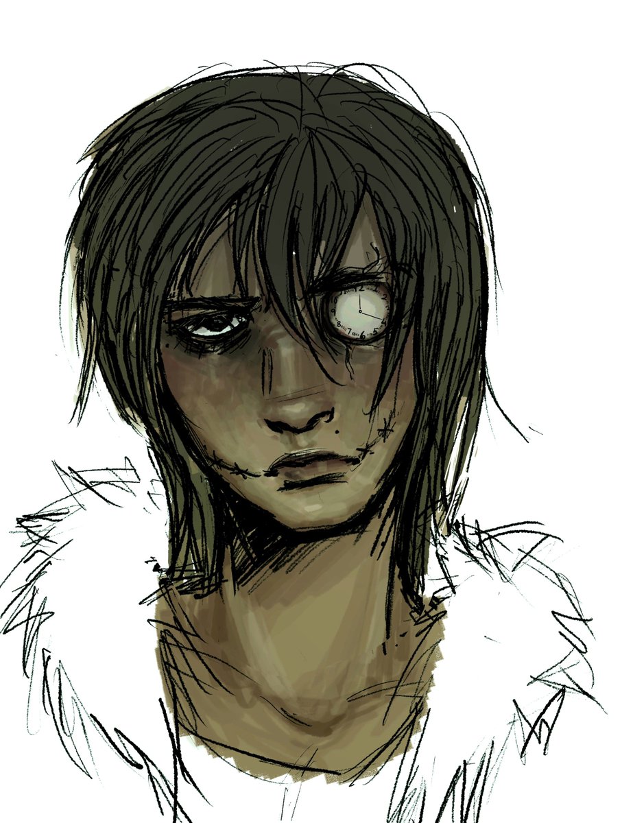hey_4pple's tweet photo. It's always when im focused when my mom interrupts me and ruins my flow🫩 was practicing a little #creepypasta #clockwork https://t.co/NRqvPTZNQO