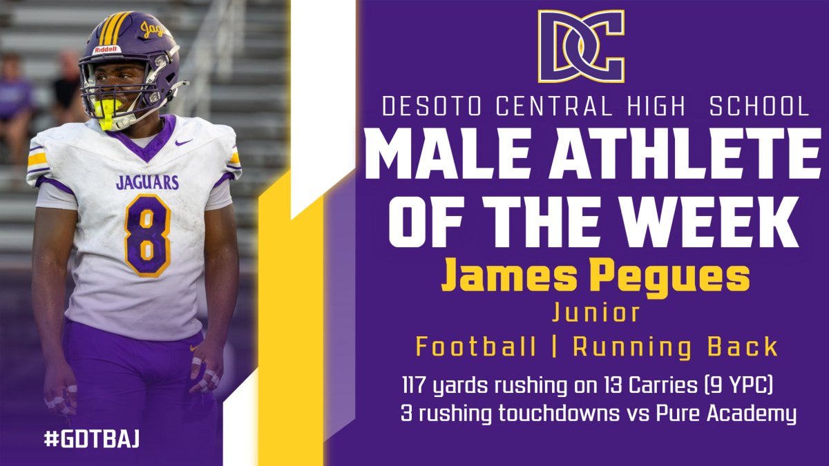 athletics_dc's tweet photo. Congratulations to our Athletes of the Week!

🏈: James Pegues
James rushed for 117 yards and three touchdowns on 13 carries, averaging nine YPC against Pure Academy.

🏐: Hallie Willis
Totaled 47 digs across six matches while posting a 2.4 serve-receive rating. https://t.co/yfLHVzVkDI