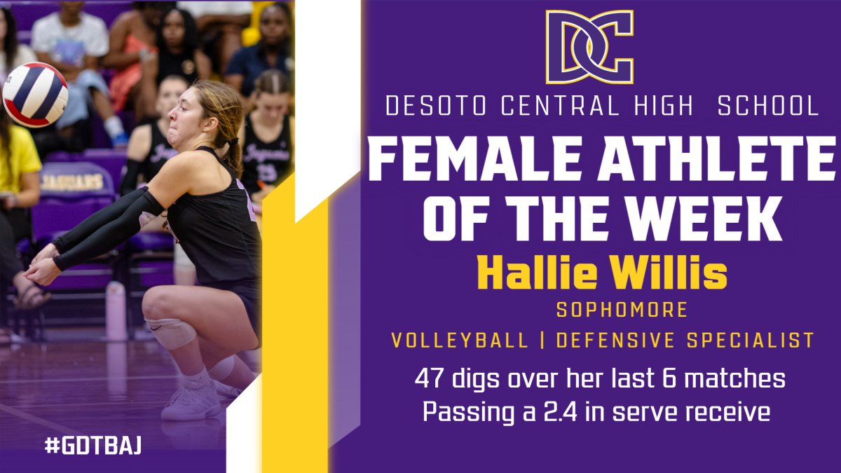 athletics_dc's tweet photo. Congratulations to our Athletes of the Week!

🏈: James Pegues
James rushed for 117 yards and three touchdowns on 13 carries, averaging nine YPC against Pure Academy.

🏐: Hallie Willis
Totaled 47 digs across six matches while posting a 2.4 serve-receive rating. https://t.co/yfLHVzVkDI