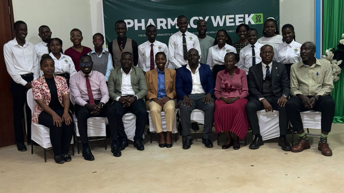 UpsaUganda's tweet photo. Day 3 @MUPSA pharmacy week was 🔥🔥 The Presidential Advisor on Pharmacy @DrNaluyimamps, Dr. Kisakve M, Dr. Ibrahim, Dr. Mpaata  @ROCK_Kampala Goodlife Pharmacy ,@acculifepharma, @MegaWeCare, @JenaHerbals, OncoPharm and @jenalifeug  Thank you for empowering the young pharmacists https://t.co/4oKdjkYfSX