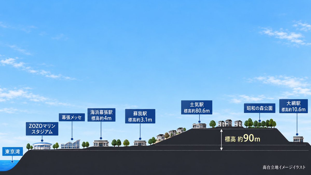 clm_ranran's tweet photo. 千葉市緑区の土気（あすみが丘）自体は高台で地盤は強いのに結局、その先（大網）の影響を受けるから鉄道や道路が止まっちゃう。 https://t.co/WV1WxcGUIB