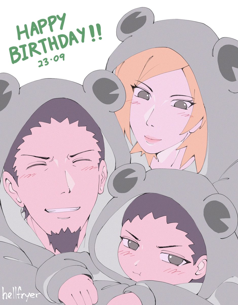 hellfryer's tweet photo. family picture with frog onesies~ Happy birthday, SHIKADAI NARA!! 

#NARUTO #奈良シカダイ誕生祭2026 #奈良シカダイ生誕祭2026 https://t.co/dLoIGHzvAN