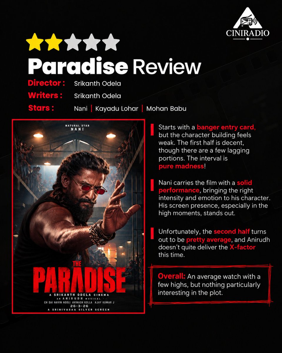 CiniRadio's tweet photo. #TheParadise - A Decent Watch 👍 https://t.co/CdKUtjgsIx
