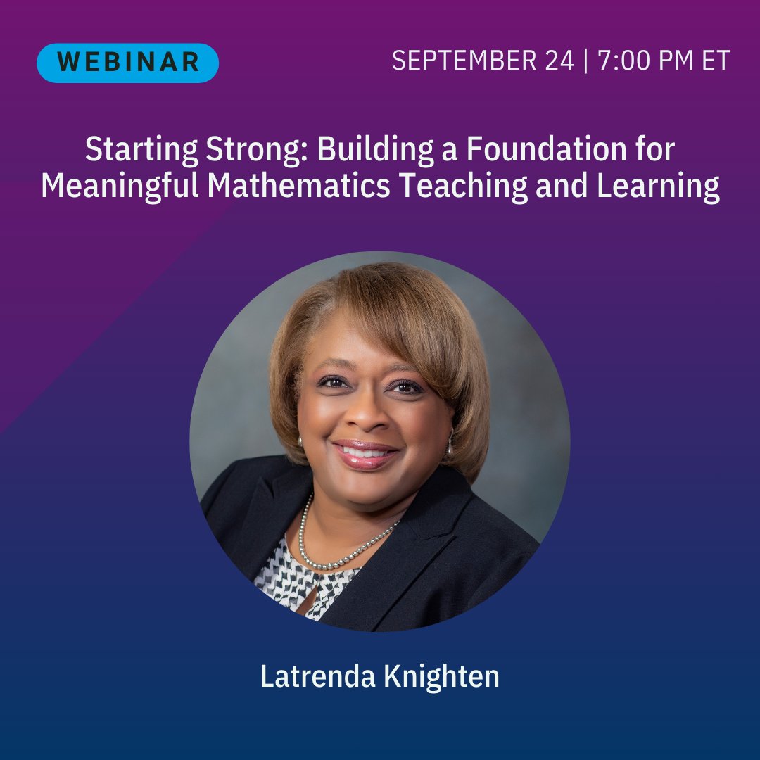 NCTM's tweet photo. 🕖 Join us THIS Thursday at 7:00 PM ET!

As the school year gets into full swing, explore intentional practices that build curiosity, confidence, productive struggle, and meaningful mathematical discourse from day one through the months ahead.

🔗 https://t.co/uy5jaEpnvh https://t.co/YZG5TeYJBe