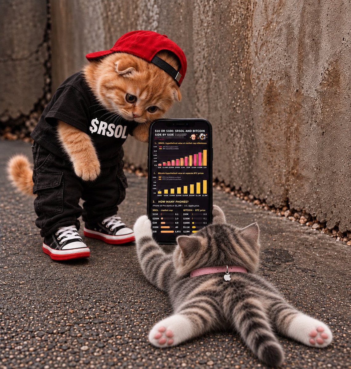 LionessOnX's tweet photo. Zo$ya had to con$ult with her ₿oyfriend in the street$ before unveiling her late$t strategy with @RedSolsX community 🐱❤️🐈

Do not confu$e with @Strategy @MicroStrategy and @saylor won't get it

They did the math. They checked the chart  TWICE. Then Zo$ya a$ked the only que$tion that mattered:

“How many iPhone$ i$ that?” 📱

Check out what she did with solana:61wgvSvxv4NrCizCn5NrGTgLkvXqsxfsXKDfVyqzGV8i👠—it’$ Zo$ya’$ iPhone strategy on community page @RedSolsX . 👠🐾

Hypothetical math, real catitude. Meme$ are extremely volatile. DYOR.