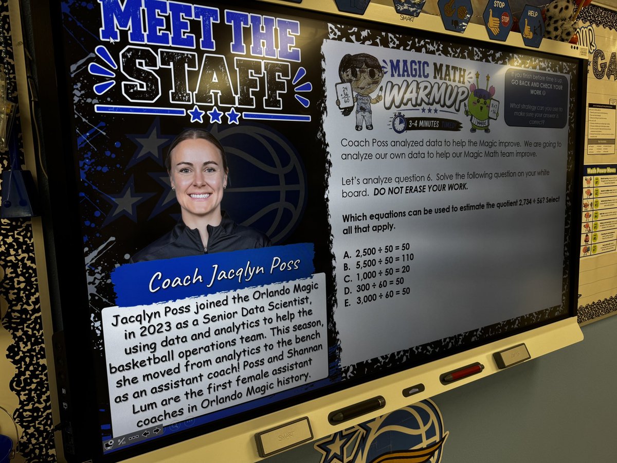 MrsLopezMagic's tweet photo. @OrlandoMagic Can you please share this with Coach Poss? π₯Ή My girls absolutely loved todayβs #MagicMath! We would love to have Coach Poss visit and share how she landed this βdream jobβ π #MakeItMagic https://t.co/ApXKTNZ3na
