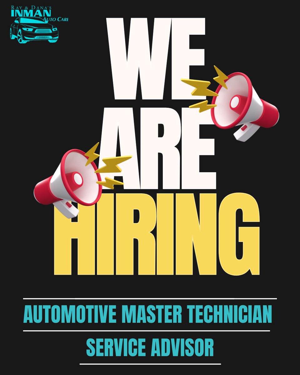 InmanAuto's tweet photo. We’re hiring in Colonia, NJ! Ray &amp; Dana’s Inman Auto Care is looking for an experienced Master #Automotive #Technician and an experienced #ServiceAdvisor to join our team.  Family-owned. Serving our community since 1957.

Send your resume: dana@inmanauto.com

#NowHiring https://t.co/j3U2QonpAO
