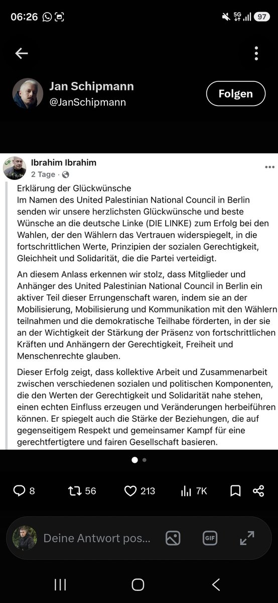 DVape1988's tweet photo. @Hasan425i @NiemaMovassat Und der Account von Ibrahim,  Ibrahim  wurde sicher auch gehackt. 

Ibrahim gilt als führender Unterstützer der  (PFLP), trat als Vertreter des "Vereinigten Palästinensischen Nationalkomitees" (VPNK) auf. Die Gruppen werden vom Verfassungsschutz&amp; EU  als extremistisch eingestuft. https://t.co/TWnqcDR7Q5