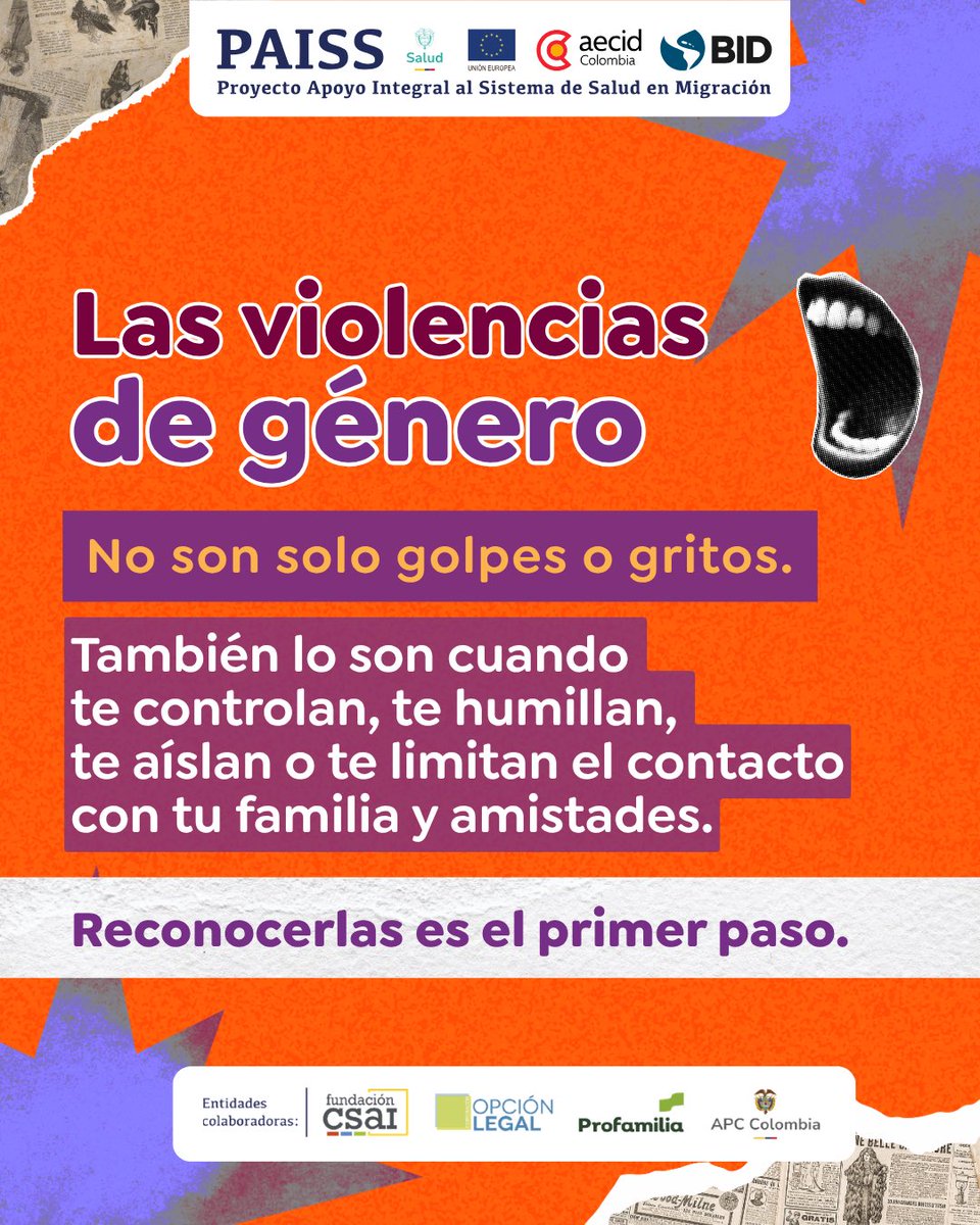 SecSaludCundi's tweet photo. A veces no lo vives tú, pero lo ves.
Alguien que ya no habla igual.
Alguien que dejó de salir.
Alguien que ya no decide.
Presta atención a esto.
Pueden ser señales de violencias de género.
123 – Emergencias
155 – Orientación a mujeres víctimas de violencia
141 – Protección a niñas, niños y adolescentes
No lo dejes pasar. Actuar hace la diferencia.
#PAISSaludYMigración proyecto de @MinSaludCol 🤝 @UEenColombia y @AECIDColombia