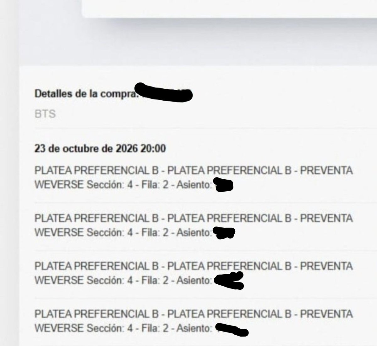 meme_verse7_563's tweet photo. Vendo entrada para BTS. Para el 23 de octubre, PLATEA PREFERENCIAL B. Eramos 4 pero una se bajo y ahora tenemos que vender la entrada. 
#BTS_WORLDTOUR_ARİRANG #BTS_ARİRANG  #jungkookstyle 
#buenos_aires #La_Plata https://t.co/mS1R0Pncs0