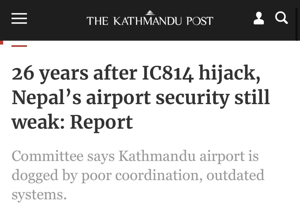 kandelnirmal's tweet photo. Passengers flying to India clear Nepal’s security, yet still face an additional check by Indian airlines. I find this deeply humiliating, not because of the extra few minutes, but because of what it says about trust in our institutions and our national dignity. Past governments allowed it. Will any government have the courage to respectfully end it?

One incident 26 years ago should not justify this forever. Security incidents have happened across the world. For me, this is now about sovereignty, mutual respect and trust. Other countries trust Nepal’s security system, why not India? Or is there something more to it? @hello_sarkar