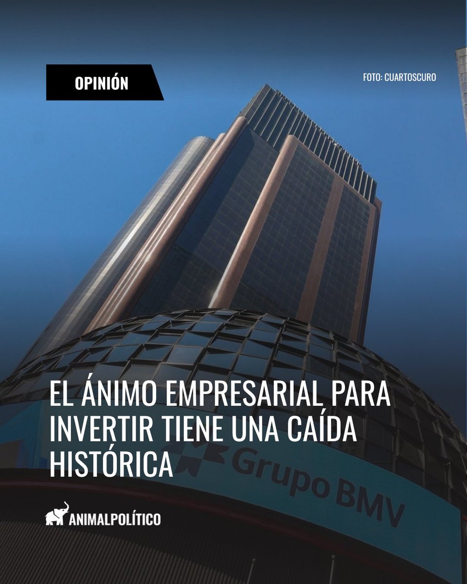 Pajaropolitico's tweet photo. #OpiniónYAnálisis - Solo 23% de los empresarios considera que es buen momento para invertir, una caída de 16.5 puntos en un año. La extorsión y la incertidumbre económica orillan a los negocios a frenar su expansión, alerta #DataCoparmex.
✍️: @RubenAguilar
https://t.co/dojoSo0ZNv
