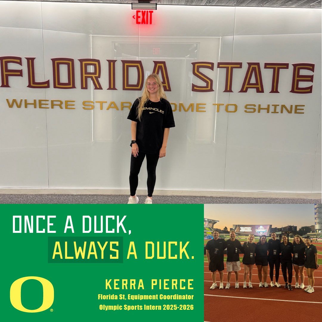 DuckSwag's tweet photo. Today is for the ladies! Proud to support our @AEMA_Women with our former interns killing it in the NCAA!

#GoDucks #DuckSwag #EQWeek2026 #WomenRunEQ https://t.co/unFjJpUsU2