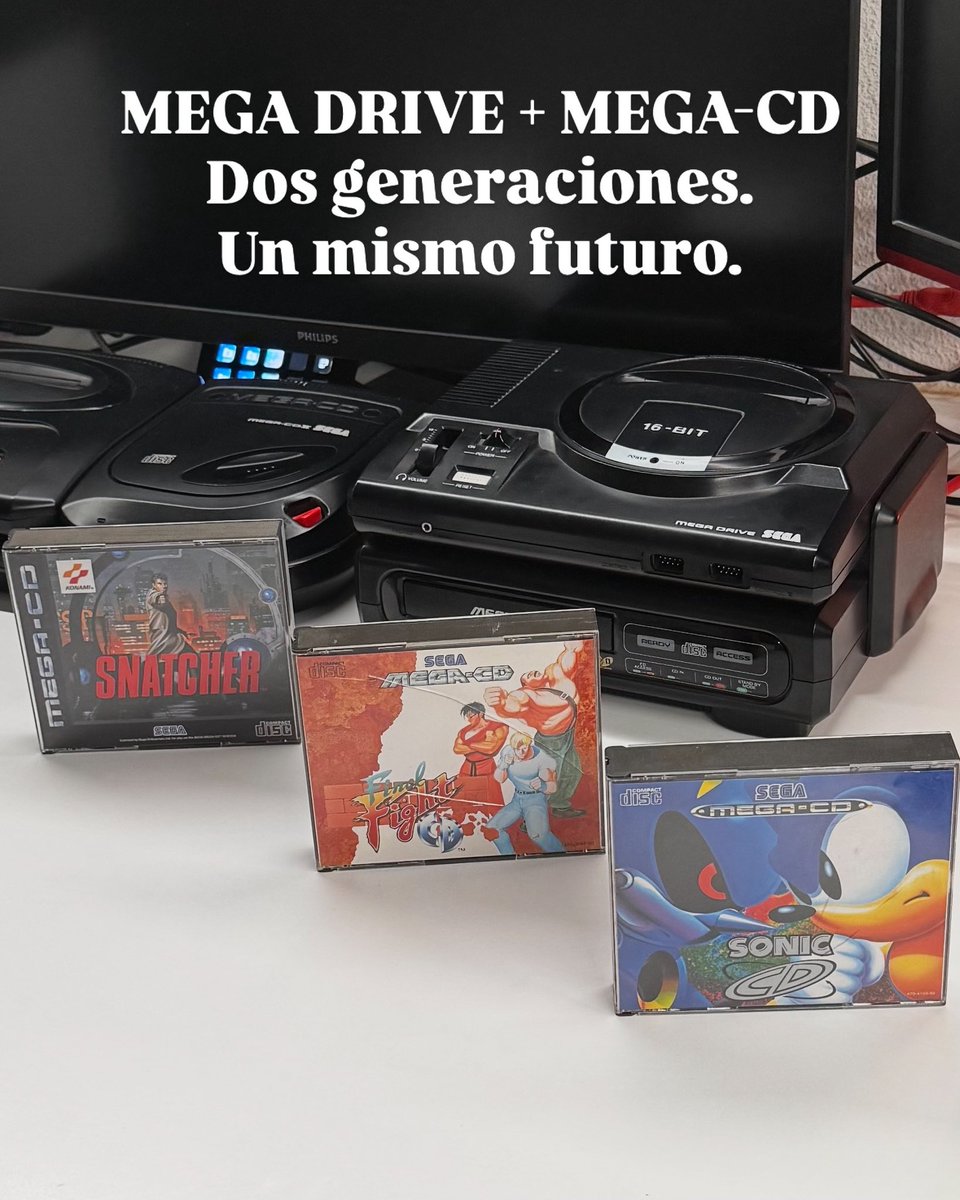 bakapawn's tweet photo. Mega Drive + Mega-CD frente a Mega Drive II + Mega-CD II.
Dos formas de llevar el CD a los 16 bits: Snatcher, Final Fight CD y Sonic CD son buenos motivos para defender cualquiera.
Me cuesta decidir, pero me quedo con la torre. ¿Y vosotros? https://t.co/HsYQjD4OrW