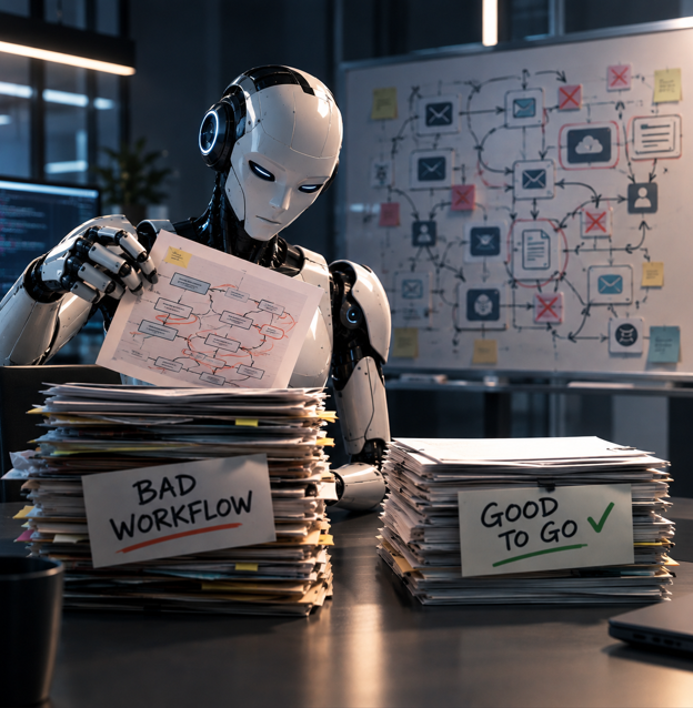workflow_canvas's tweet photo. llms don’t replace workflows.
they expose bad ones.
fix the process before adding more ai https://t.co/UKum0mqdIF