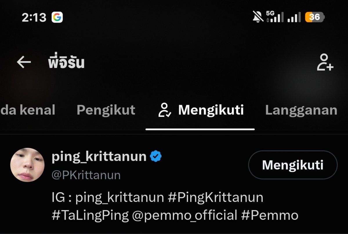 jumarkmo's tweet photo. juniormark and ping follow each other huhuhu i hope i'll get moment juniormark with ping as they son in starlympics 2026😭

@jnnrrs @Markjrtn @PKrittanun https://t.co/f4LbUlfuUi