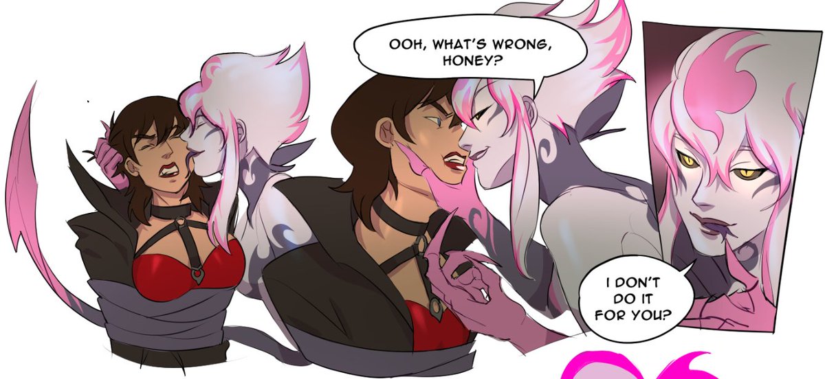 hephvi's tweet photo. toxic...yuri??? 🤔🤔🤔 
#leagueoflegends #lockevayne #vayneeve https://t.co/LSmPjtS5En