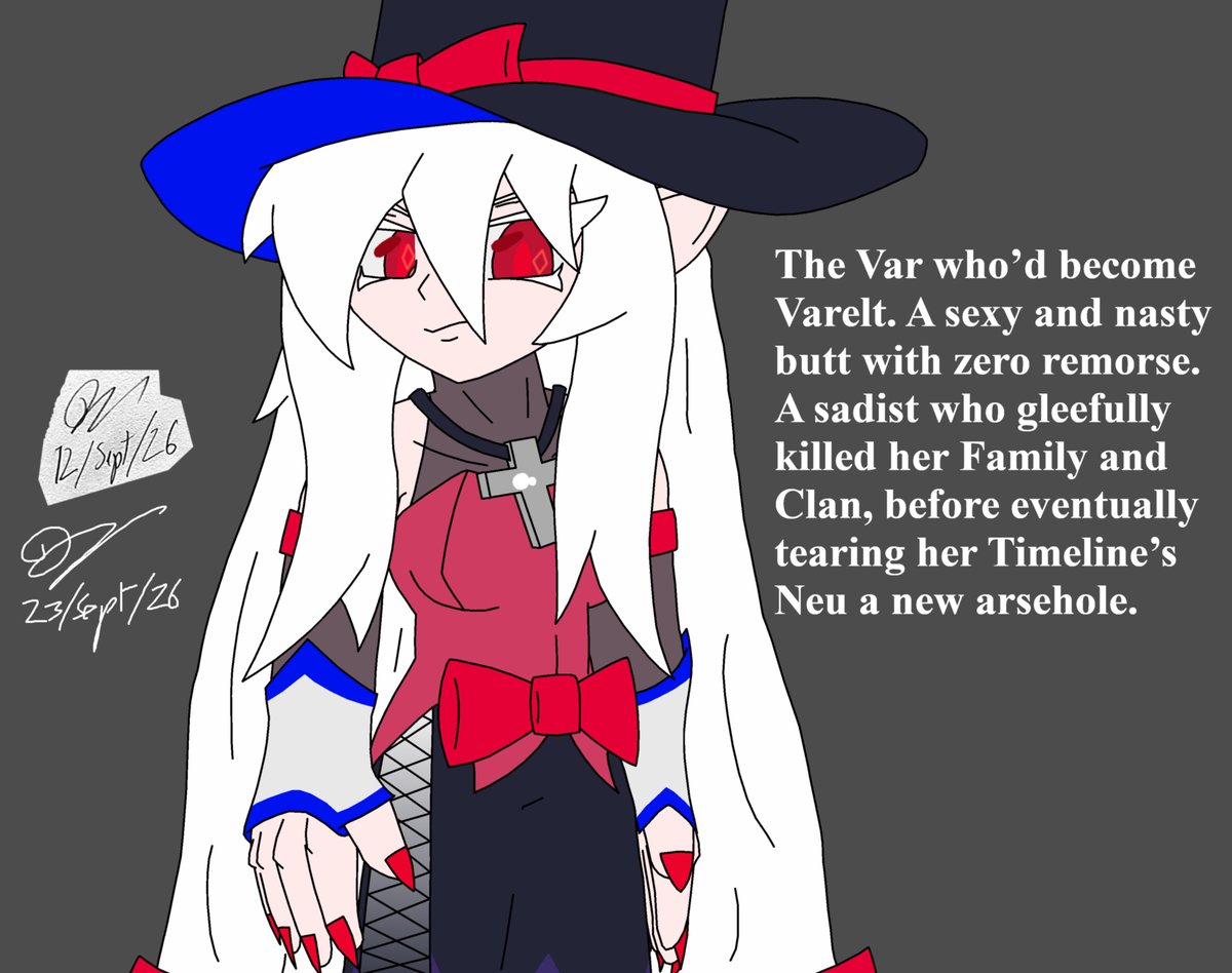 LPainter92's tweet photo. I'll admit I didn't understand Var's V3 Design, or like it much. Yet I wondered what Mirror Var, the one who'd become Varelt, looked like given her different personality - so I used Var's V3 Design.
Art belongs to me. 
Var belongs to FNF: Vs Var Mod. 
#fnf #VsVar #Neu https://t.co/0l0X6XBqnu