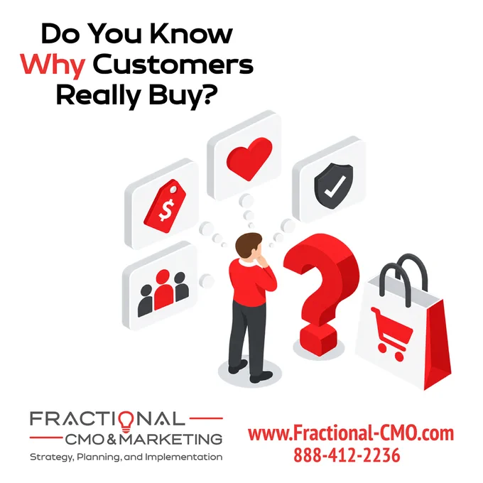Before you spend another dollar on marketing... ask your customers why they actually buy from you 🫵.

The answer is often very different from what management believes.

What's been your experience? We'd love to hear your thoughts.
📲 (888) 412-2236
📨 fractional-cmo.com/contact








#FractionalCMO #MarketingStrategy #B2BMarketing #CustomerInsights 
