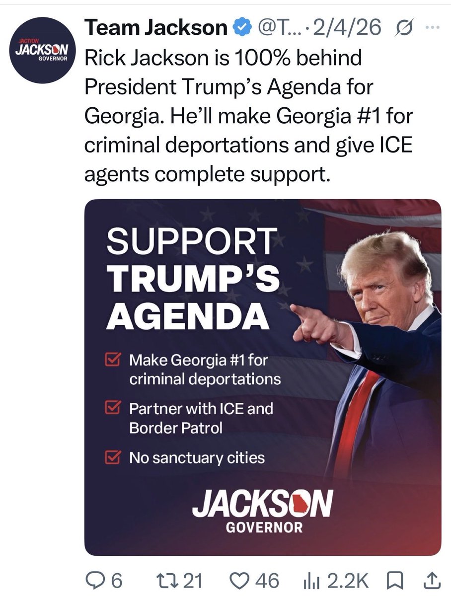 scott_apri82057's tweet photo. Slick Rick wants us to forget that he wants to be Trump's favorite governor. Rick Jackson is wrong for Georgia. https://t.co/cVZV9lseM3