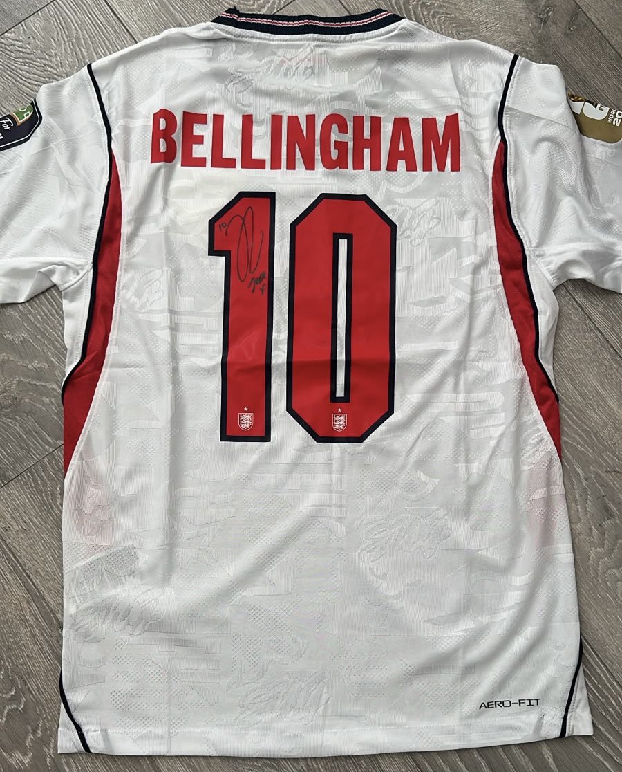Signed Jude Bellingham England World Cup 2026 shirt