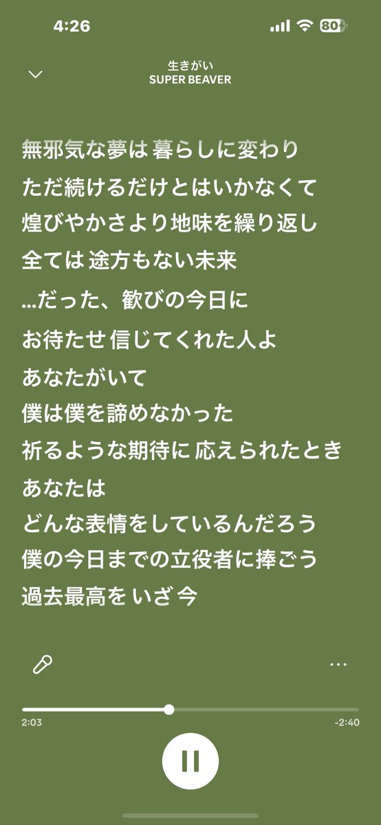 jackzr1993's tweet photo. 最初に歌った生きがいの歌詞があまりにもSUPER BEAVERを体現していてなんとも言えない高揚感になった
#SUPERBEAVER https://t.co/ErFP4KKl03