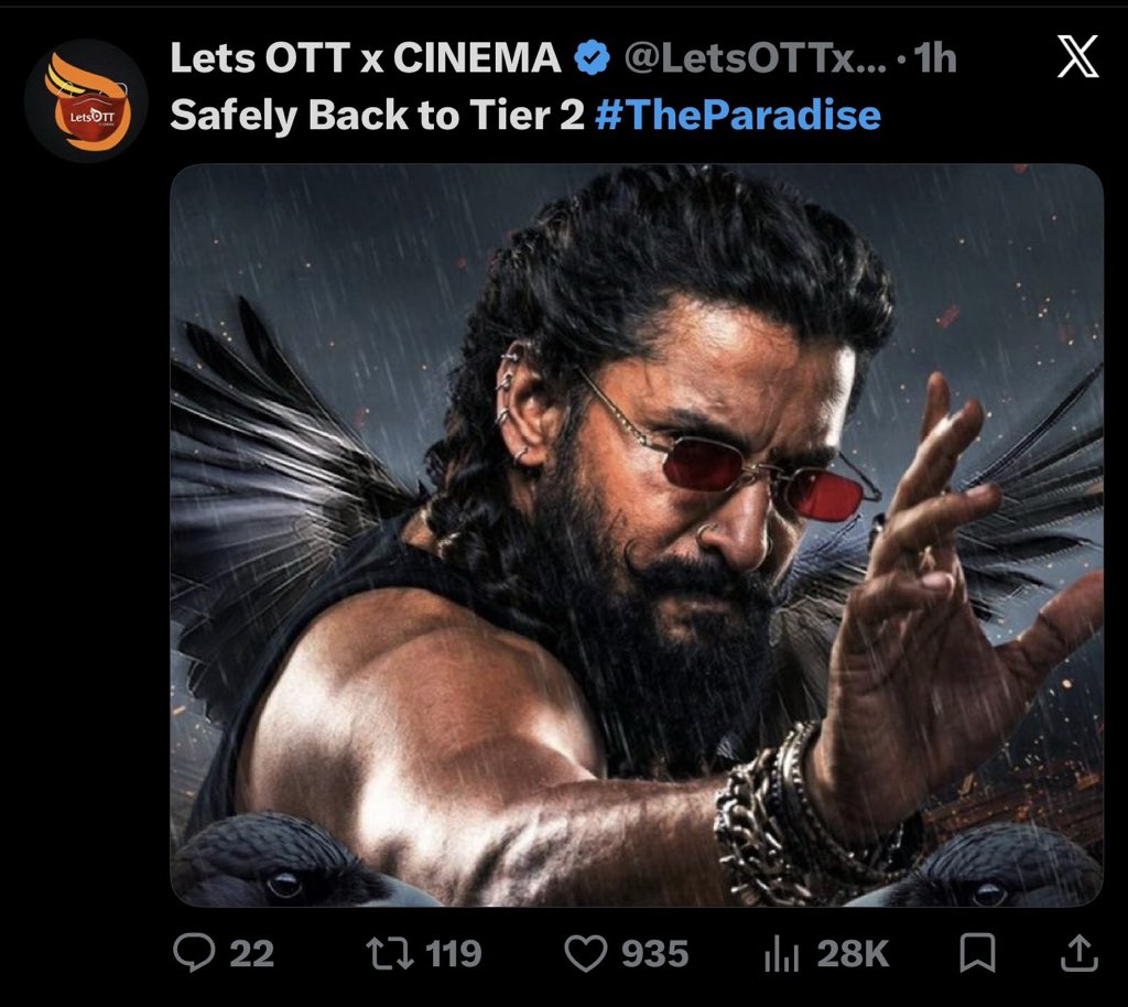 CskNation7's tweet photo. @LetsOTTxCinema Nuvu Mamul vadivi kadhu bhai peti delete chesadu

#TheParadise https://t.co/boK1qtdhd2
