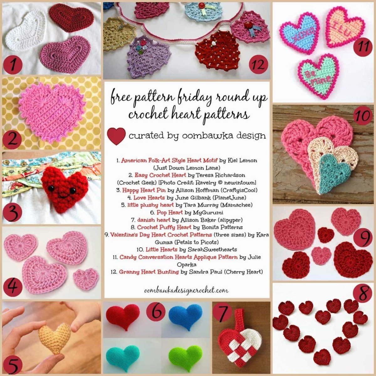 OombawkaDesign's tweet photo. Free Crochet Hearts Patterns https://t.co/hNtUOIOC9x https://t.co/1cZDWdQjqJ