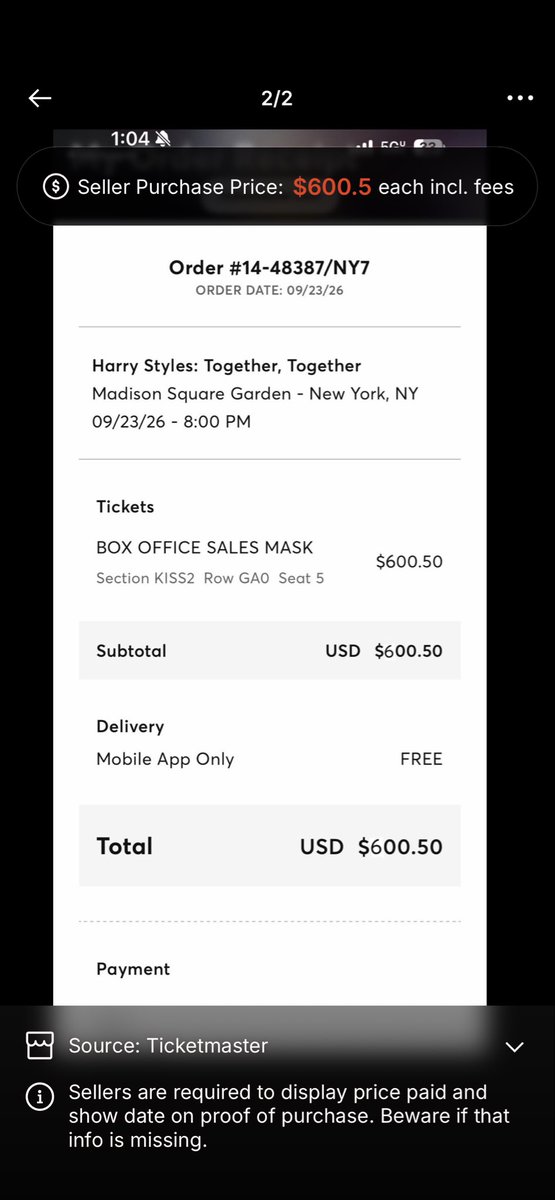blueswrlddd's tweet photo. not someone getting box office KISS pit ticket TODAY and then photoshopping a higher price to sell on a face value only app
truly horrific https://t.co/cHRdRgpNQN