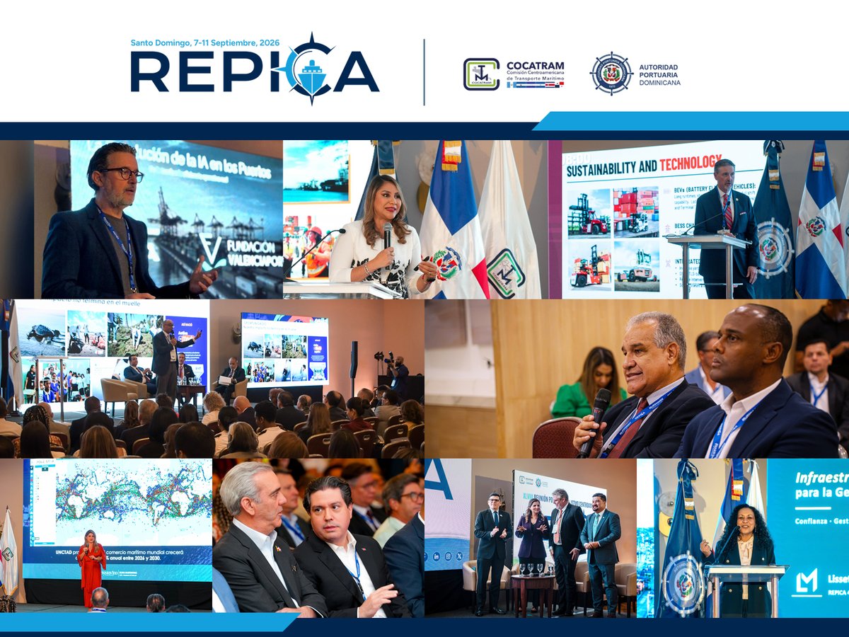 cocatram's tweet photo. #REPICA2026 convirtió a Santo Domingo en un punto de encuentro: 397 participantes, 14 países y una visión: seguir construyendo juntos el futuro portuario de la región. ¿Qué dejó esta edición y cuáles son los desafíos para el futuro? Lee la nota aquí: https://t.co/VhekwXP8Ev https://t.co/9BFjzXGcmY