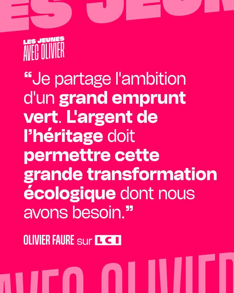 Lessism08732912's tweet photo. L’argent de l’héritage pour financer la transition écologique 

#AvecFaure2027
#FaceAuxFrançais
#LCI https://t.co/H6EbQ9O8Rl