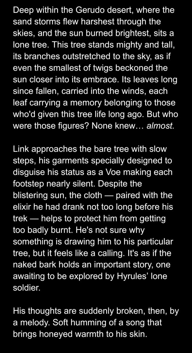 phoenixofmalice's tweet photo. Screw it, y'all can have what I've written so far of this. Will I publish the full thing one day? Maybe, who knows. 

(And yes, this is a fic about Lakshmi and Ganondorf) https://t.co/5sJTdOTsTu