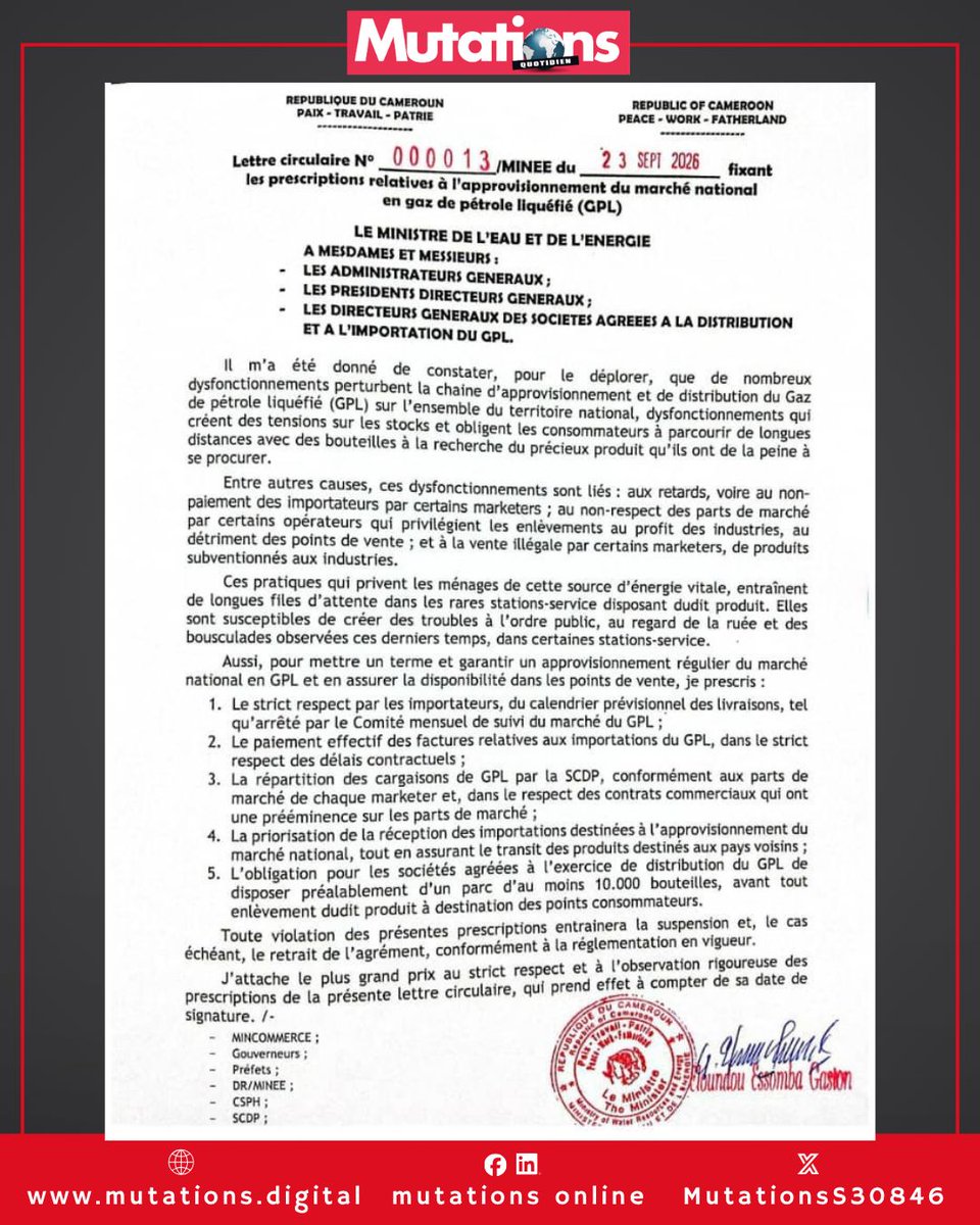 MutationsS30846's tweet photo. Gaz domestique : les cinq prescriptions du Minee pour sortir de la crise https://t.co/qdCw20lCtk