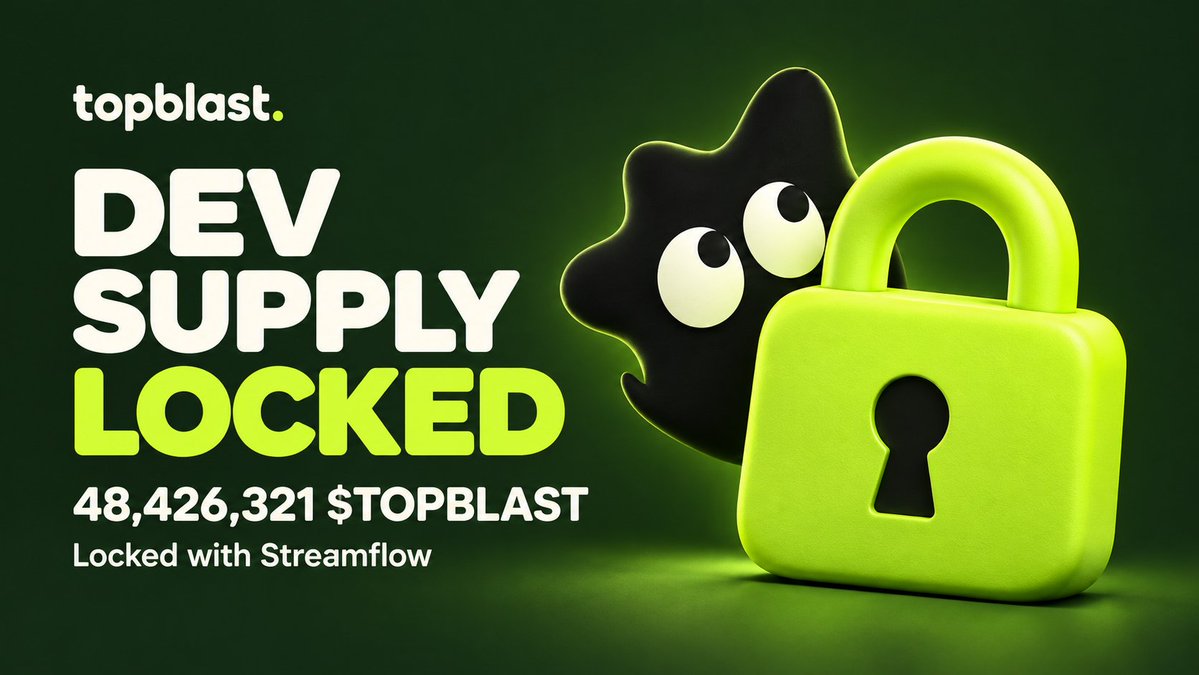 usetopblast's tweet photo. 🔐 Just locked 48,426,321 $TOPBLAST tokens with @Streamflow_Fi 
It's on-chain. You can check the amount, time-period and recipients.

Check it out👇

https://t.co/viPrjub1uJ https://t.co/5dhZgpk7i9