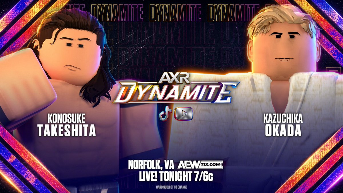 AEWXR0BL0X's tweet photo. AXR Dynamite goes live tonight at 7pm EST.
DO NOT MISS IT!!!

https://t.co/q4kzbGyY60 https://t.co/j1ddXcWaTN