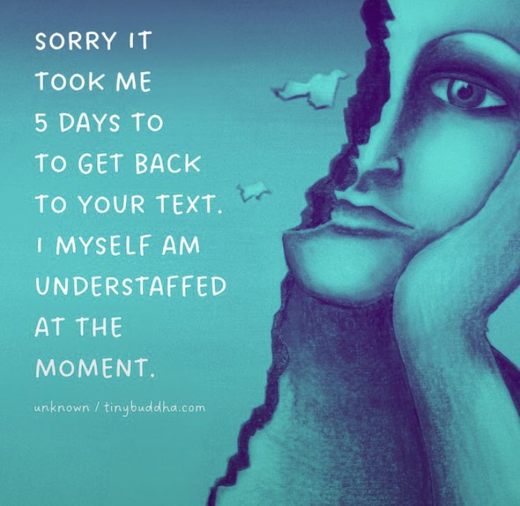 tinybuddhaoffic's tweet photo. Sorry it took me 5 days to get back to your text. I myself am understaffed at the moment. 😆 https://t.co/YnftgV9pPO