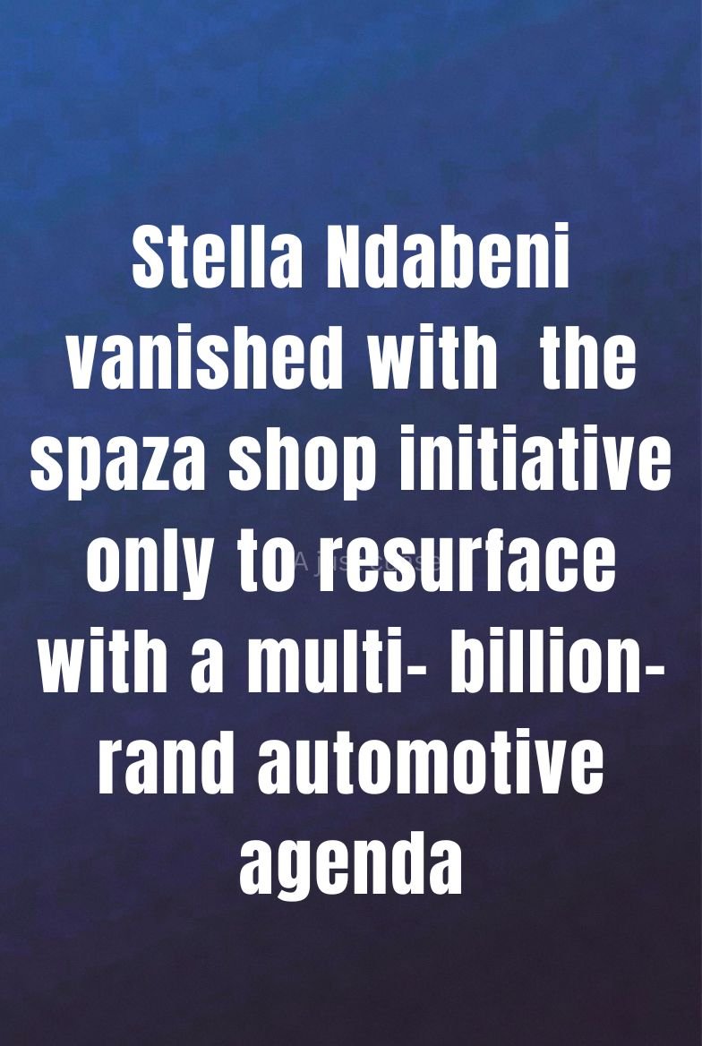 TheJustCaused's tweet photo. The spaza shop initiative has faded from the headlines, and Stella Ndabeni has suddenly resurfaced, this time with her sights set on the multi-billion-rand automotive sector.  I don't see how a department that cannot handle spaza shops can deliver on such ambitious plans. 

At a business breakfast in Gqeberha, the Minister launched intensive consultations to boost local automotive production and integrate MSMEs into the manufacturing supply chain. The goals are ambitious if you ask me:

Pushing local vehicle parts production from 39% to 60%.

Slashing South Africa’s staggering R258.5 billion import bill.

Deploying state manufacturing and infrastructure programmes to shield small auto suppliers.
This sudden shift raises an eyebrow.